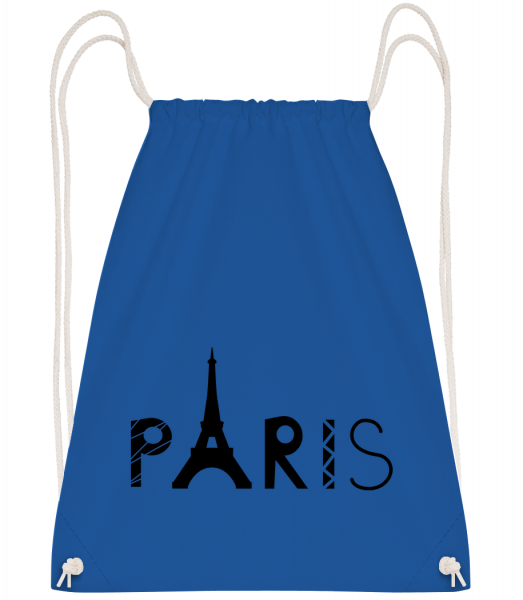 Paris France - Sac à dos Drawstring - Bleu royal - Vorn