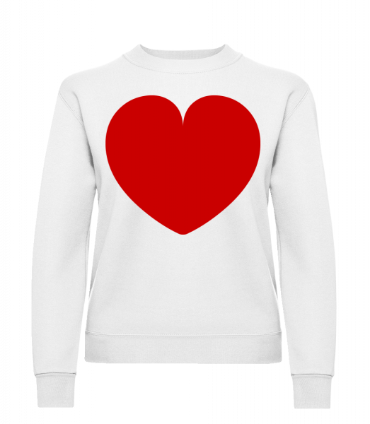 Cœur - Sweat-shirt classique avec manches set-in pour femme - Blanc - Vorn
