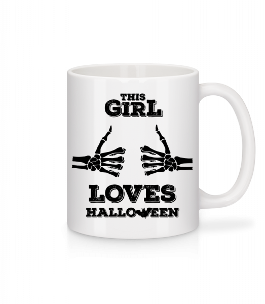 This Girl Loves Halloween - Mug en céramique blanc - Blanc - Vorn
