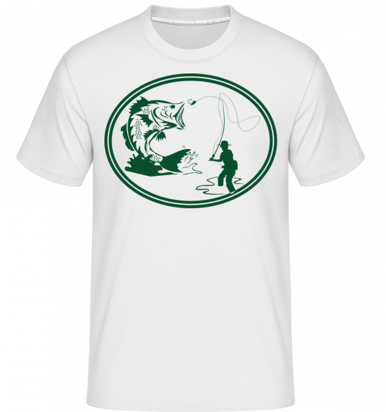 Fishing Icon Green -  T-Shirt Shirtinator homme - Blanc - Vorn
