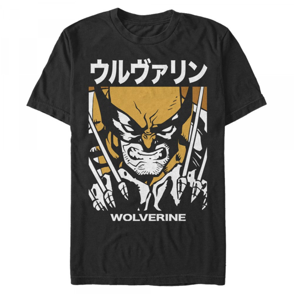 Marvel - X-Men - Wolverine Kanji Block - Homme T-shirt - Noir - Devant