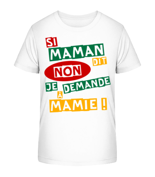 Je Demande À Mamie - T-shirt bio Enfant Stanley Stella - Blanc - Devant