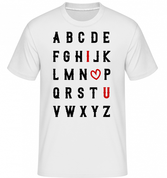 Je T'Aime Alphabet -  T-Shirt Shirtinator homme - Blanc - Vorn