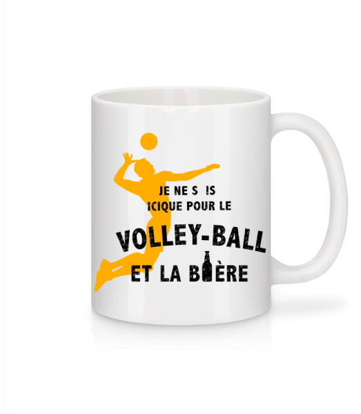 Le Volley-Ball Et La Bière - Mug en céramique blanc - Blanc - Vorn