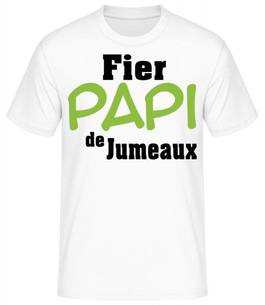 Fier Papi De Jumeaux - T-shirt standard Homme - Blanc - Vorn