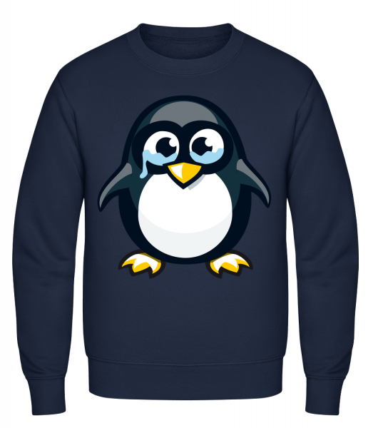 Sad Penguin - Sweat-shirt classique avec manches set-in - Marine - Vorn