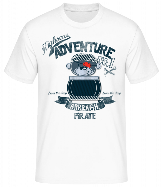 Pirate Teddy Adventure - T-shirt standard Homme - Blanc - Vorn