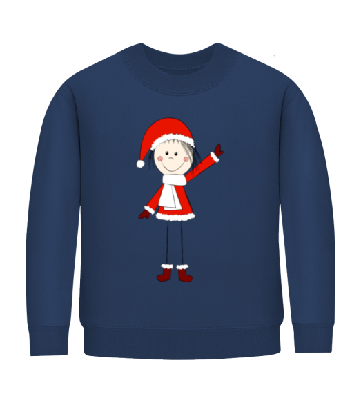 Fille De Noël - Sweatshirt Enfant - Bleu marine - Devant