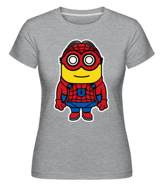 Minion Spiderman -  T-shirt Shirtinator femme - Gris chiné - Devant