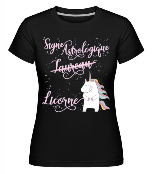 Signe Astrologique Licorne Taureau -  T-shirt Shirtinator femme - Noir - Vorn