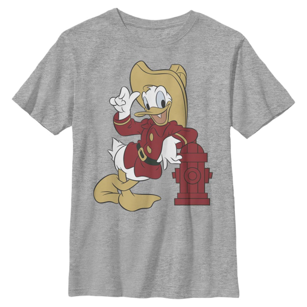 Disney - Mickey Mouse - Donald Duck Firefighting Donald - Enfant T-shirt - Gris chiné - Devant