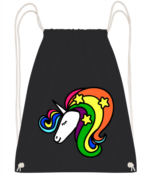 Unicorn Rainbow - Sac à dos Drawstring - Noir - Vorn