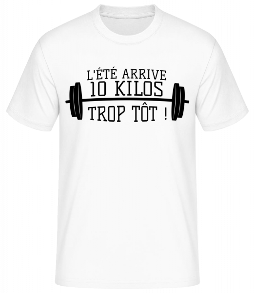 L'Été Arrive 10 Kilos Trop Tôt! - T-shirt standard Homme - Blanc - Vorn