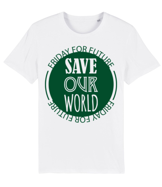 Save Our World - T-shirt bio Homme Stanley Stella - Blanc - Devant