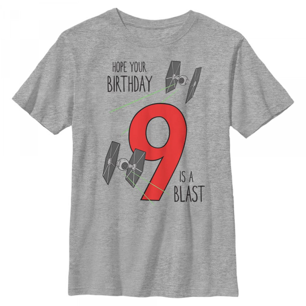 Star Wars - TIE Fighter Blast Birthday - Birthday - Enfant T-shirt - Gris chiné - Devant