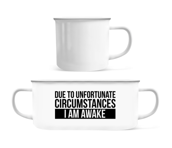 I Am Awake - Tasse Émaillée - Blanc - Devant