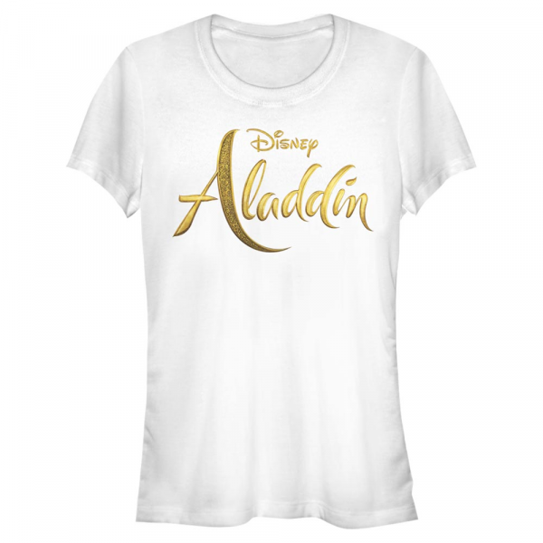 Disney - Aladin - Text Aladdin Live Action Logo - Femme T-shirt - Blanc - Devant