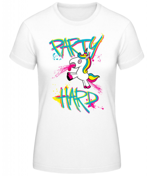 Party Hard Licorne - T-shirt standard Femme - Blanc - Devant