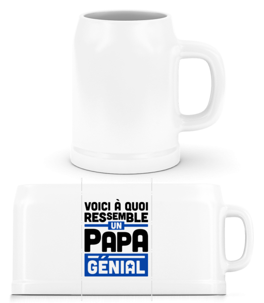Papa Génial - Chope de bière - Blanc - Devant