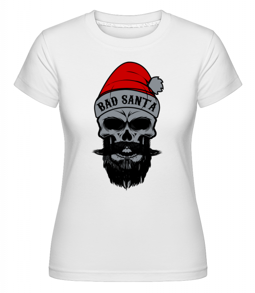 Bad Santa Skull -  T-shirt Shirtinator femme - Blanc - Vorn