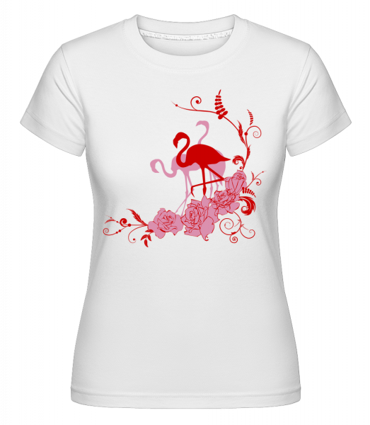 Flamingos Flowers -  T-shirt Shirtinator femme - Blanc - Vorn