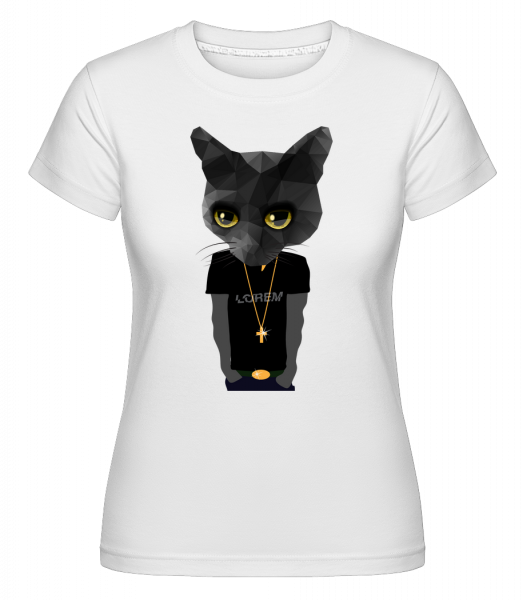 Gangsta De Chat De Polygone -  T-shirt Shirtinator femme - Blanc - Vorn
