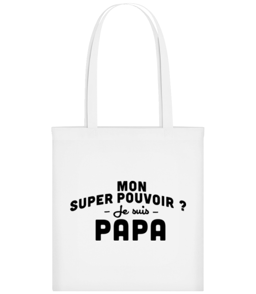 Super Pouvoir Papa - Tote Bag - Blanc - Devant