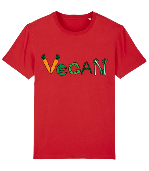 Vegan Légume - T-shirt bio Homme Stanley Stella - Rouge - Devant