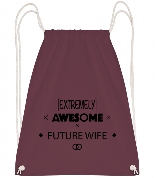 Awesome Future Wife - Sac à dos Drawstring - Bordeaux - Vorn