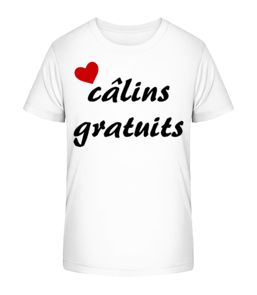 Câlins Gratuits - T-shirt bio Enfant Stanley Stella - Blanc - Devant