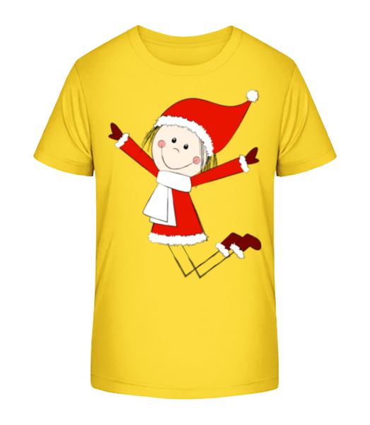 Fille De Noël - T-shirt bio Enfant Stanley Stella - Jaune - Devant