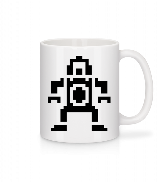 Pixel Robots Black - Mug en céramique blanc - Blanc - Vorn