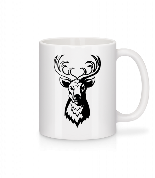 Cerf - Mug en céramique blanc - Blanc - Vorn