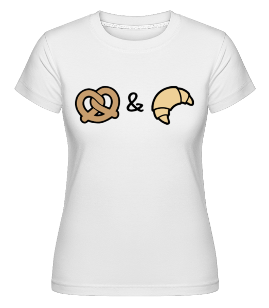 Bretzel & Croissant -  T-shirt Shirtinator femme - Blanc - Devant