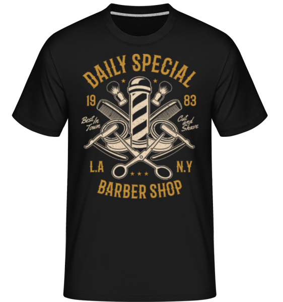 Daily Special Barber Shop -  T-Shirt Shirtinator homme - Noir - Devant
