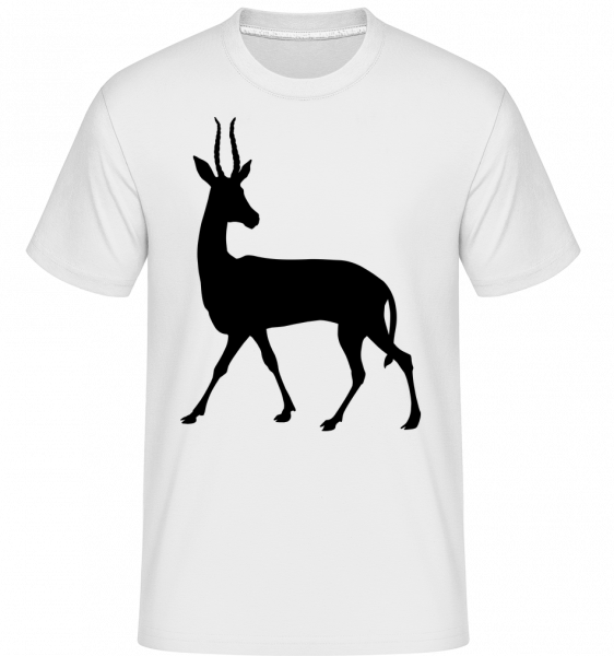 Cerf Ombre Curieux -  T-Shirt Shirtinator homme - Blanc - Vorn
