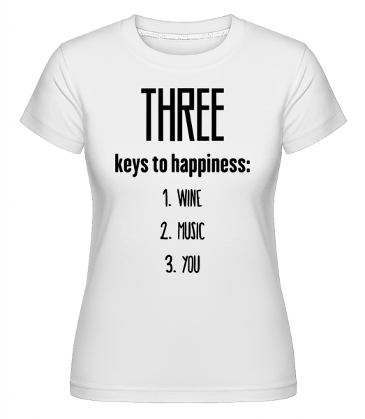 Three Keys To Happiness -  T-shirt Shirtinator femme - Blanc - Vorn