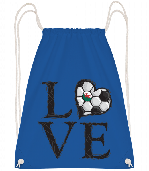 Love Football Wales - Sac à dos Drawstring - Bleu royal - Vorn