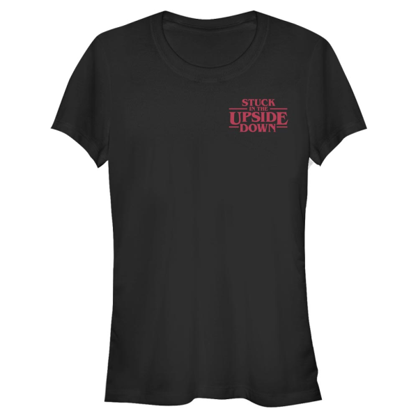 Netflix - Stranger Things - Text Upside Down Pocket - Femme T-shirt - Noir - Devant