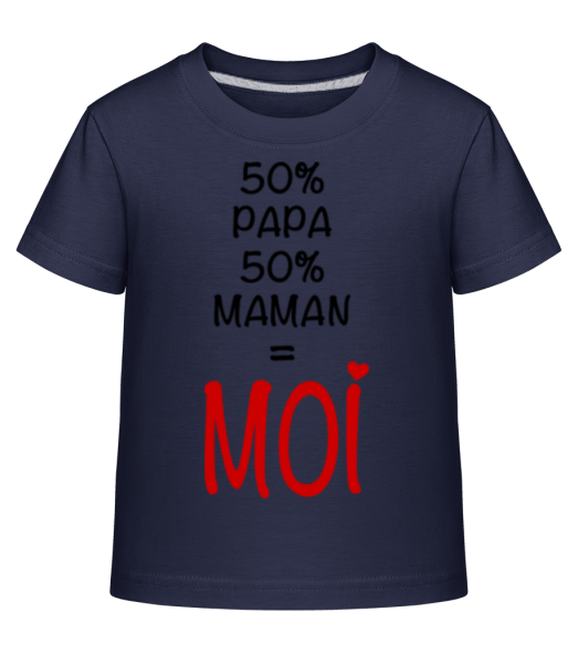 50% Papa, 50% Maman - MOI - T-shirt shirtinator Enfant - Bleu marine - Devant