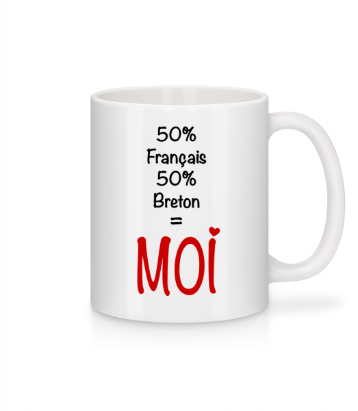 50% Français, 50% Breton - MOI - Mug en céramique blanc - Blanc - Vorn