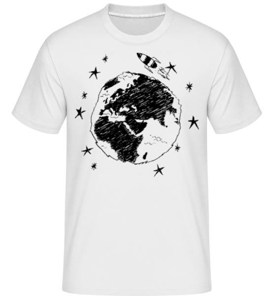 Earth Rocket -  T-Shirt Shirtinator homme - Blanc - Devant