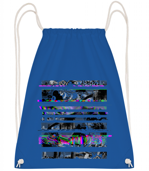 Image Brisée - Sac à dos Drawstring - Bleu royal - Vorn