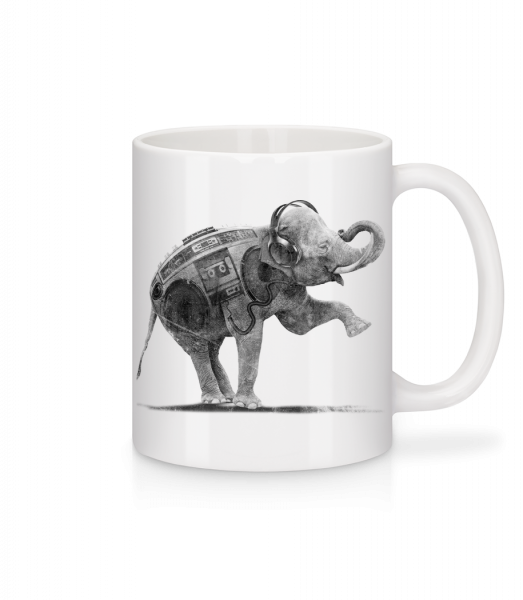 Éléphant De Ghettoblaster - Mug en céramique blanc - Blanc - Vorn