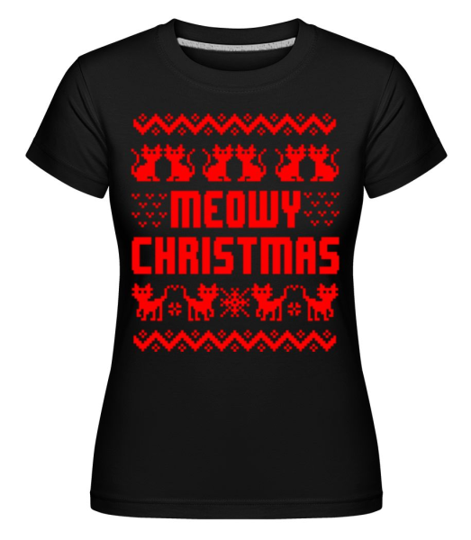 Meowy Christmas -  T-shirt Shirtinator femme - Noir - Devant