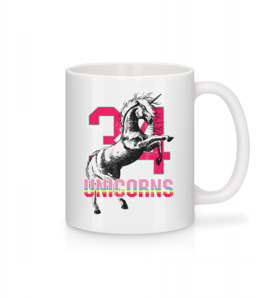 34 Unicorns - Mug en céramique blanc - Blanc - Vorn