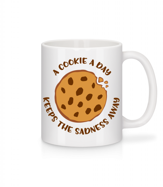 A Cookie A Day - Mug en céramique blanc - Blanc - Vorn