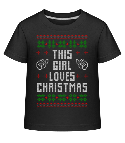 This Girl Loves Christmas - T-shirt shirtinator Enfant - Noir - Devant