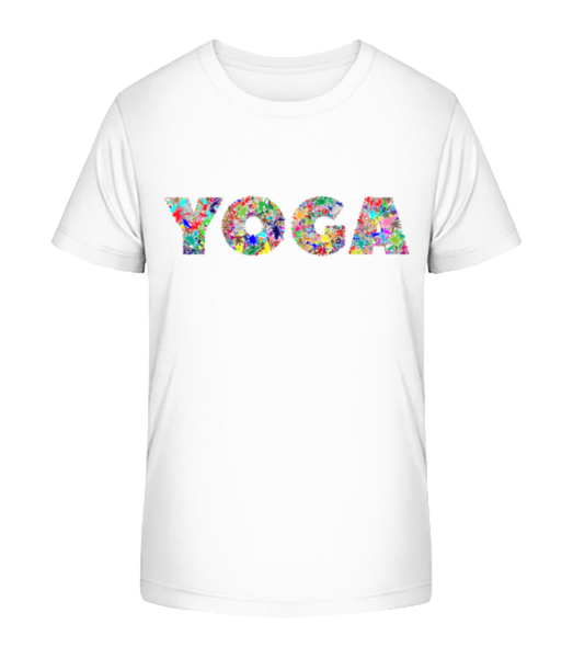 Yoga Fleurs - T-shirt bio Enfant Stanley Stella - Blanc - Devant
