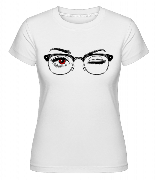 Hipster Yeux Rouge -  T-shirt Shirtinator femme - Blanc - Vorn